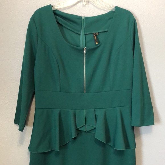 Miusol dress Women's XXL Retro Square Neck Ruffle Style Slim Business Pencil EUC - Picture 3 of 16